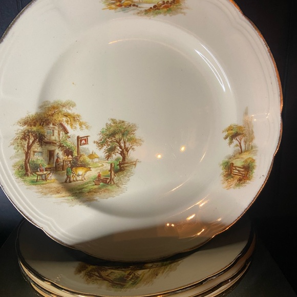 Vintage Meakin 7.5 “the inn” plates set of 6 - Picture 6 of 7